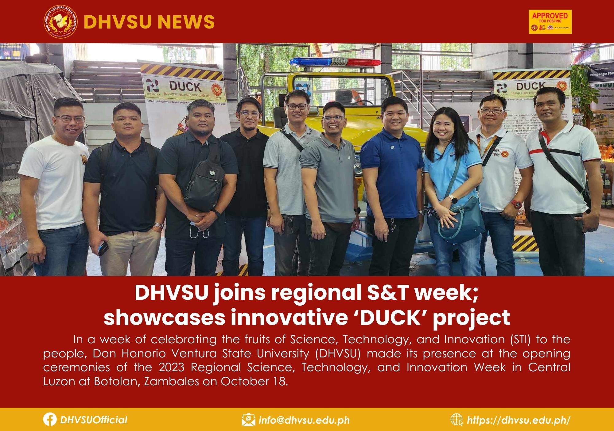 10182023 DHVSU joins regional ST week showcases innovative DUCK project 1 Information DHVSU