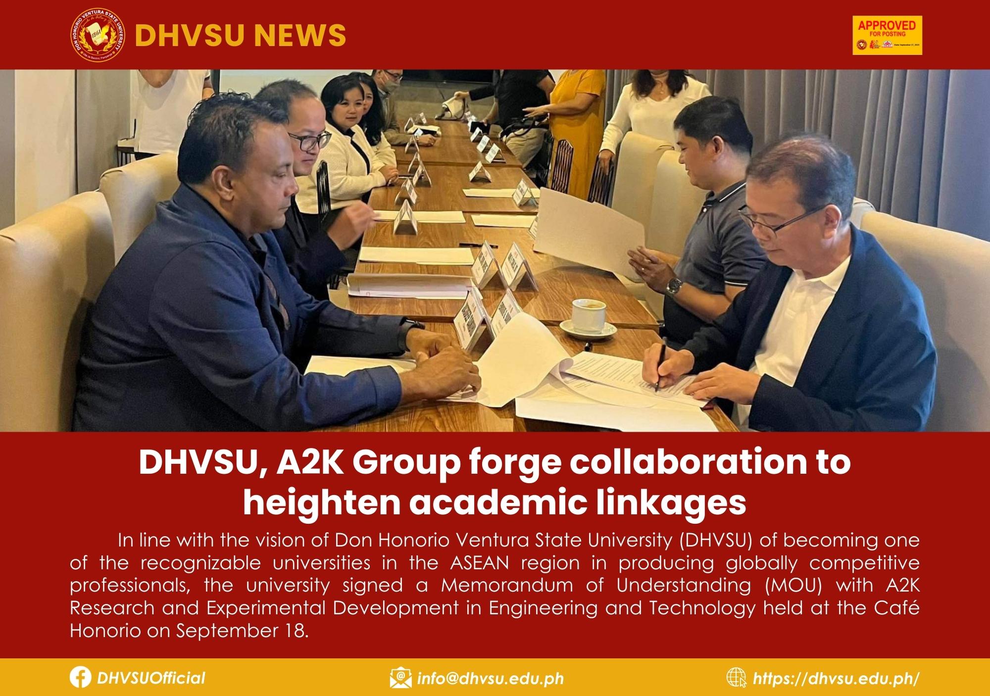 09262023 DHVSU A2K Group forge collaboration to heighten academic linkages 5 Information DHVSU