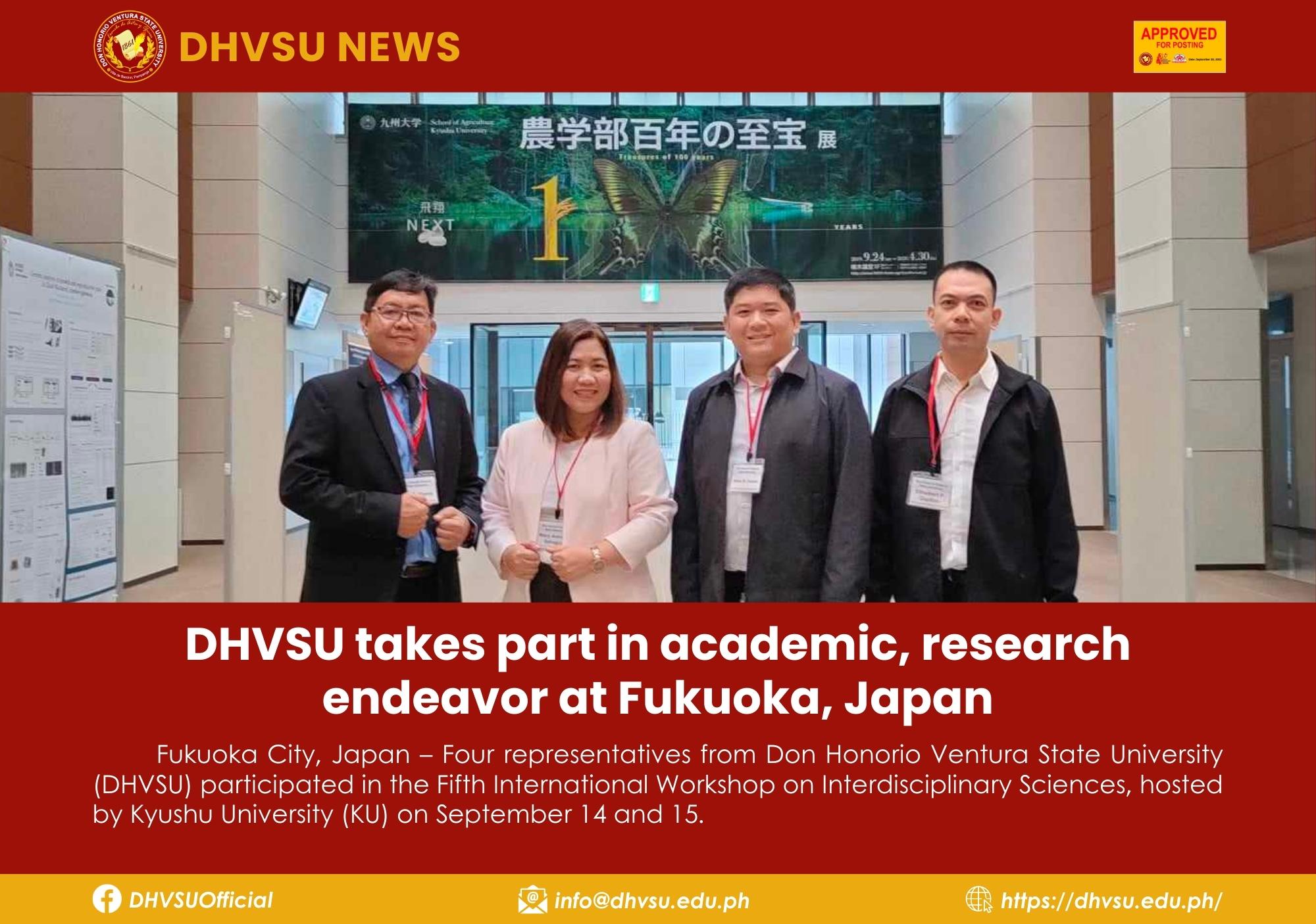 09152023 DHVSU takes part in academic research endeavor at Fukuoka Japan 1 Information DHVSU
