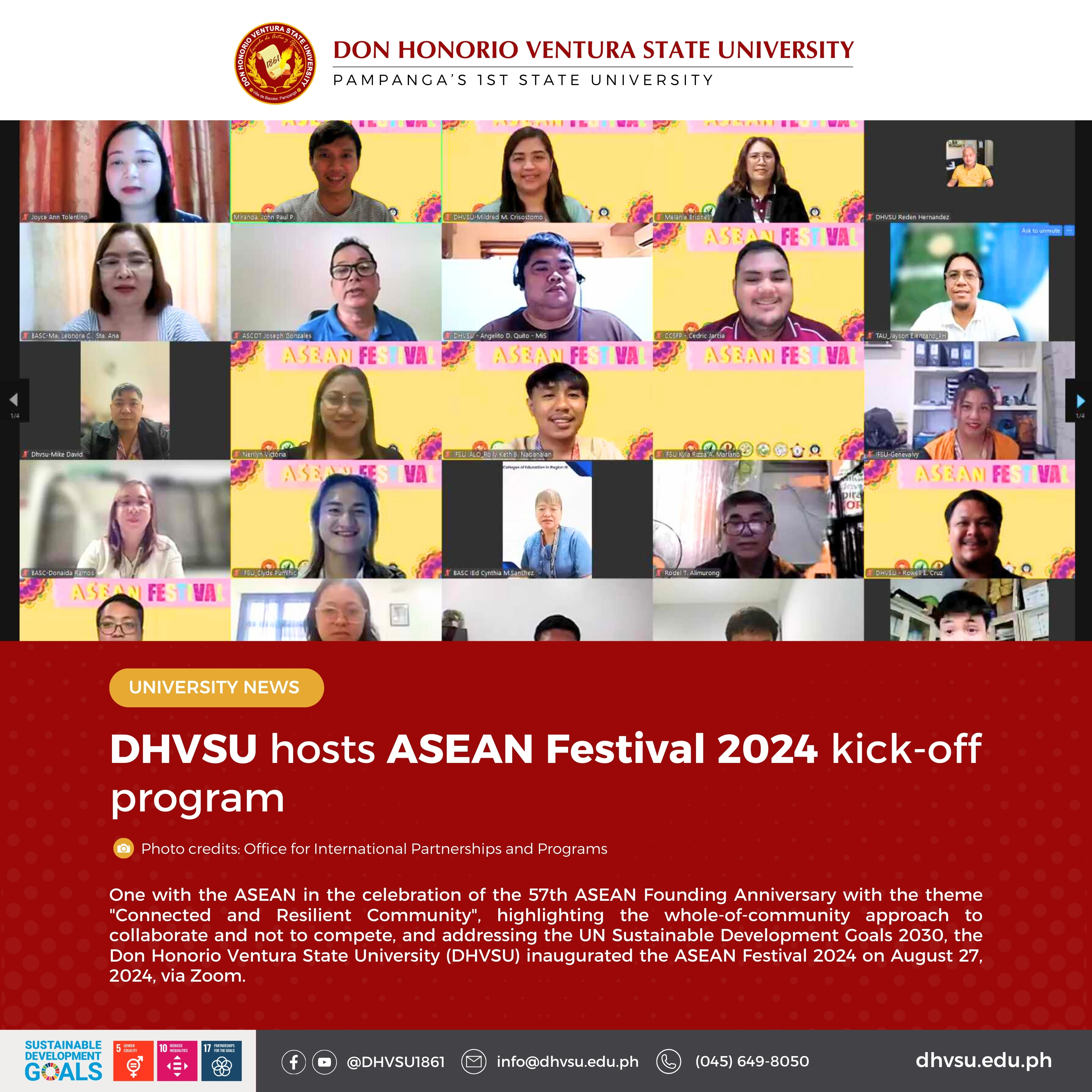 09032024 DHVSU hosts ASEAN Festival 2024 kick off program Information DHVSU