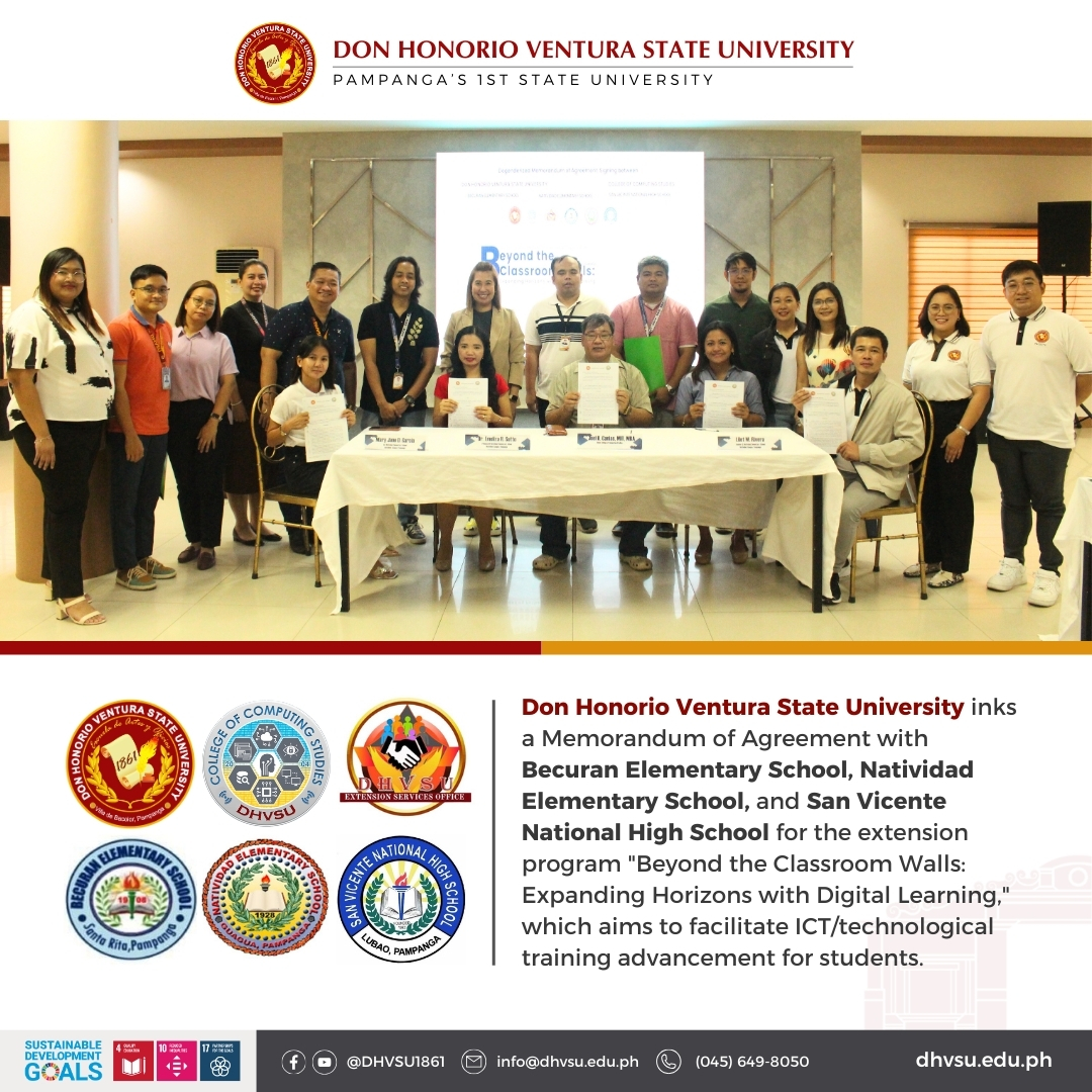 09032024 DHVSU partners with 3 public schools for digital learning services Information DHVSU