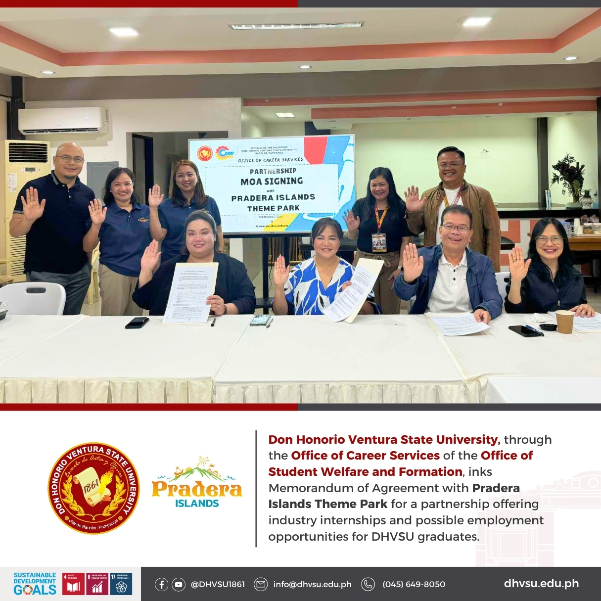 09092024 DHVSU Pradera Island Theme Park pen MOA for internship placement Information DHVSU