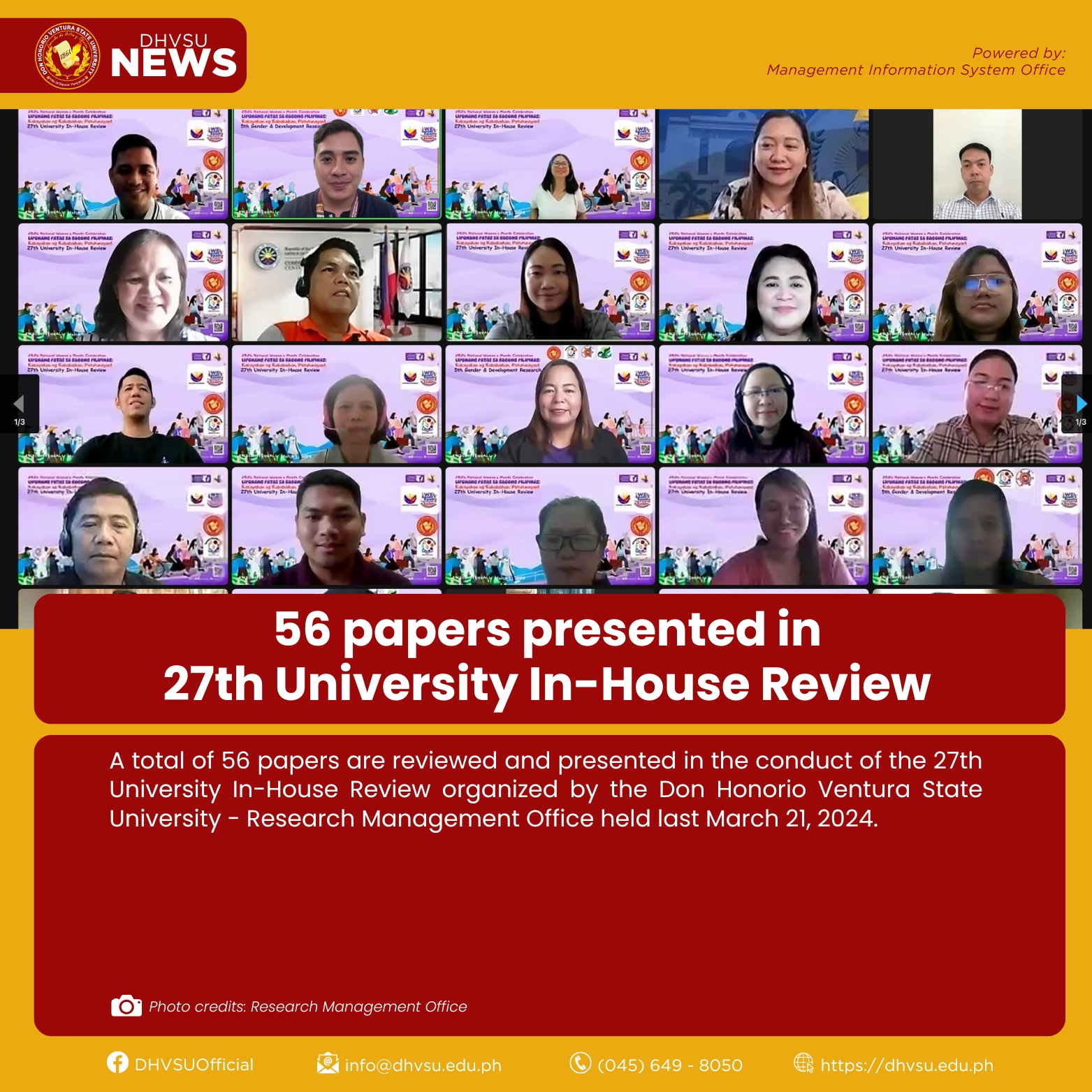 04022024 56 papers presented in 27th University In House Review 1