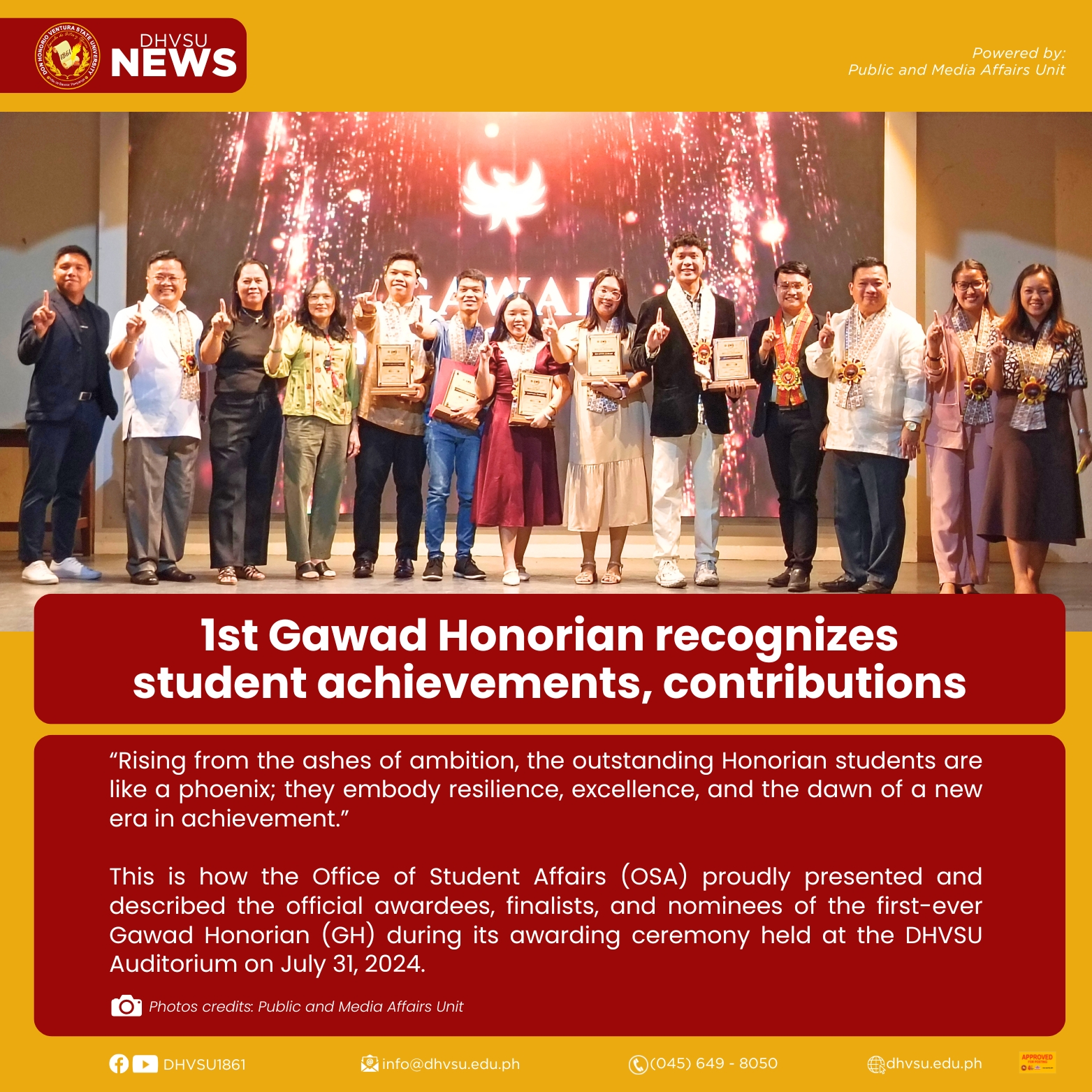08022024 1st Gawad Honorian recognizes student achievements contributions Samantha F. Batalla