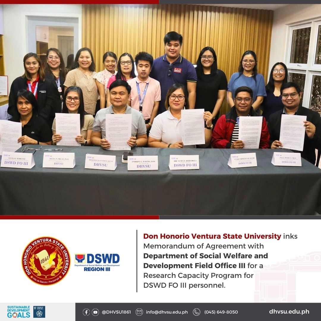 12132024 DHVSU debuts research capacity program for DSWD FO III Information DHVSU