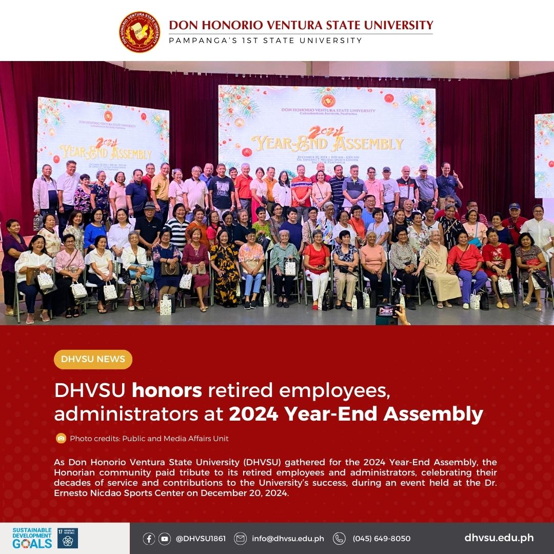 12202024 DHVSU honors retired employees administrators at Year End Assembly 2024 Samantha F. Batalla