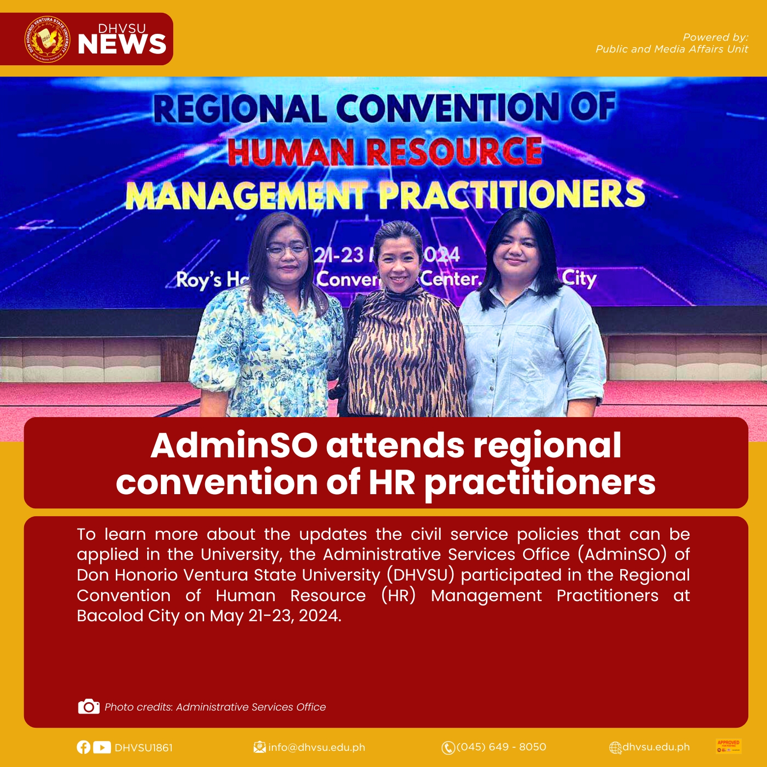 05212024 AdminSO attends convention on HRM practitioners Information DHVSU