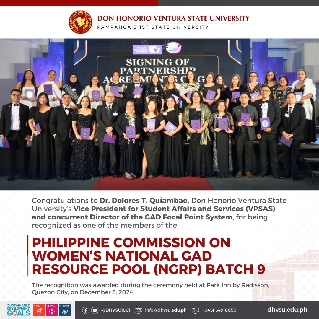 01062025 PCW recognizes DHVSUs VPSAS as NGRP Batch 9 member Samantha F. Batalla
