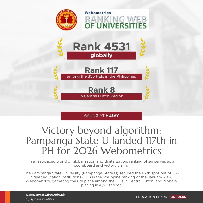 01232026   Pampanga State U landed 117th in PH for 2026 Webometrics